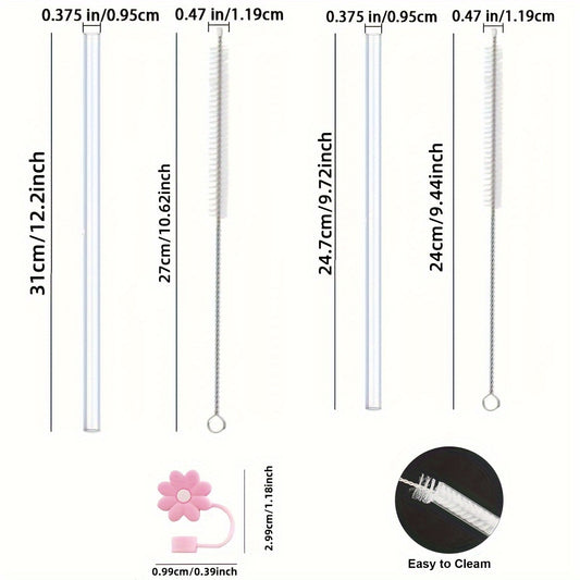 7pcs Cup Accessories Set for 40oz Cup - Reusable Straws, Cleaning Brush