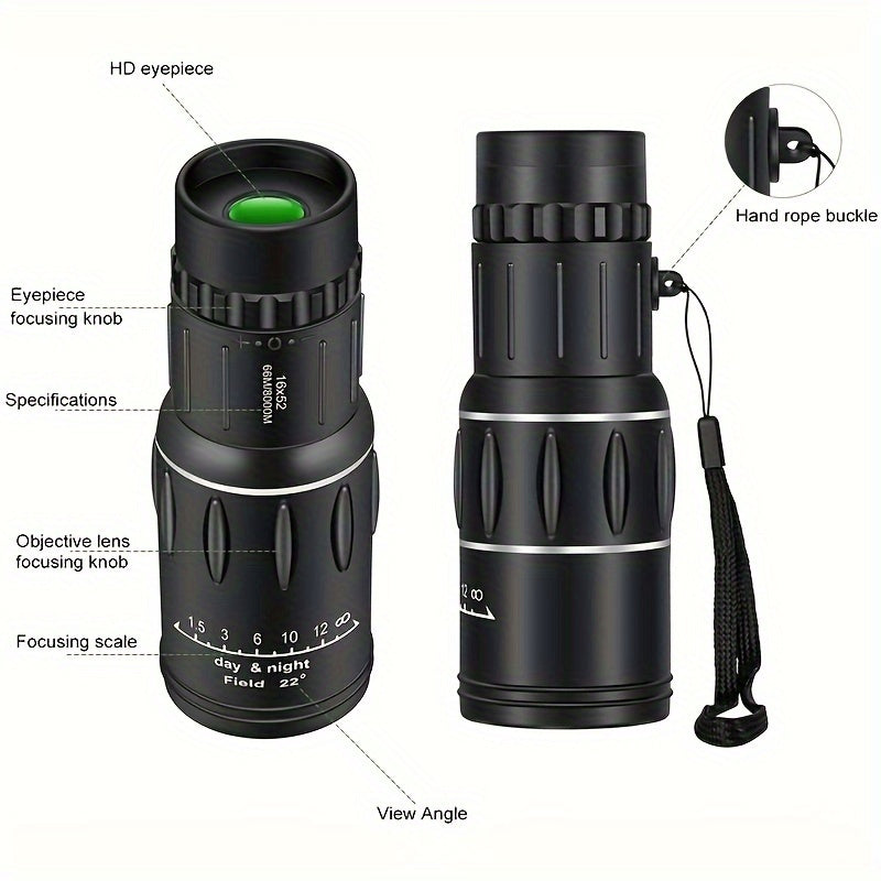 16X52 Monocular Telescope for Phone Photography