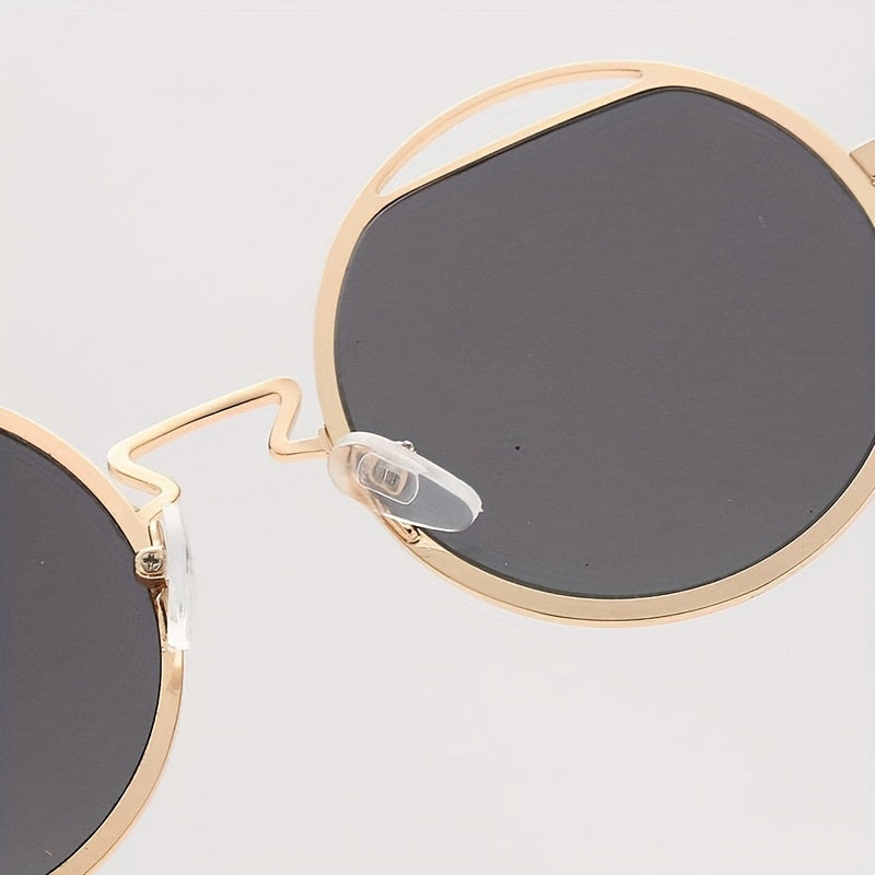 Y2K Round Metal Sunglasses Retro UV400 Sun Shades Glasses