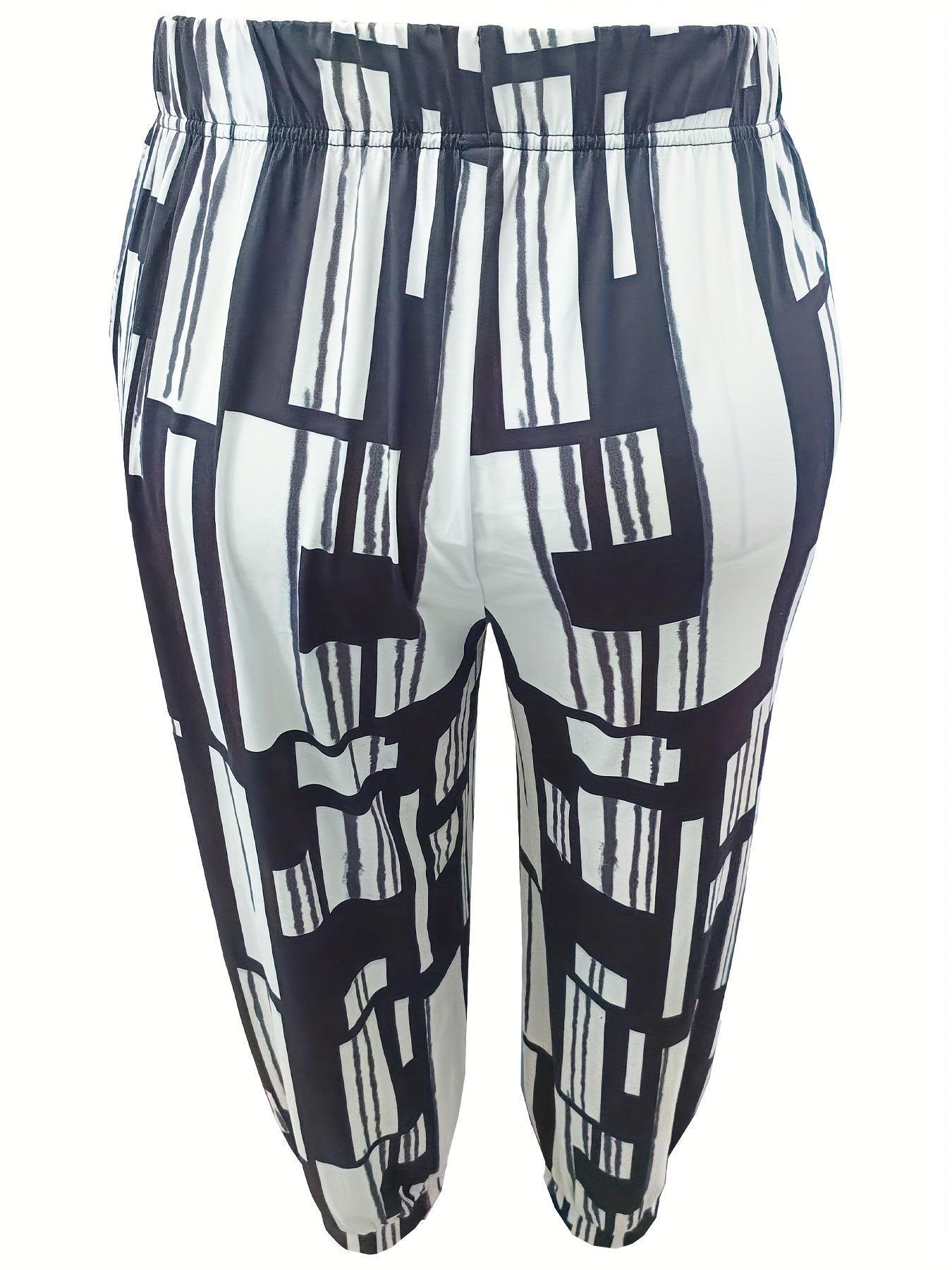  Geometric Print High Rise Jogger Trousers