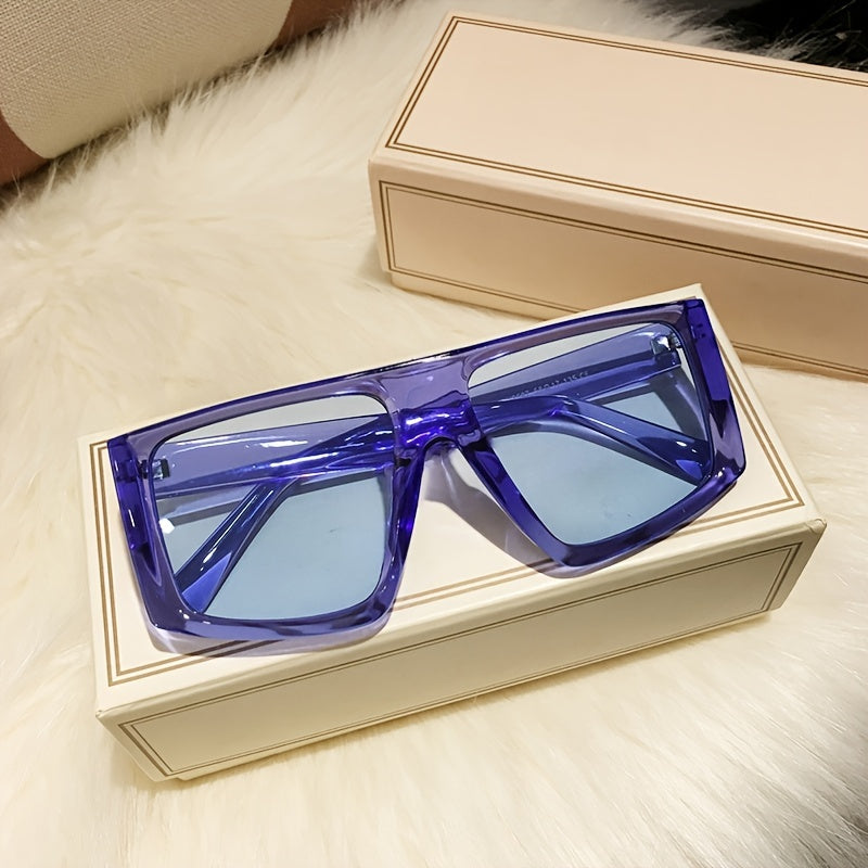 Oversized Rectangular Sunglasses Y2k Retro Style