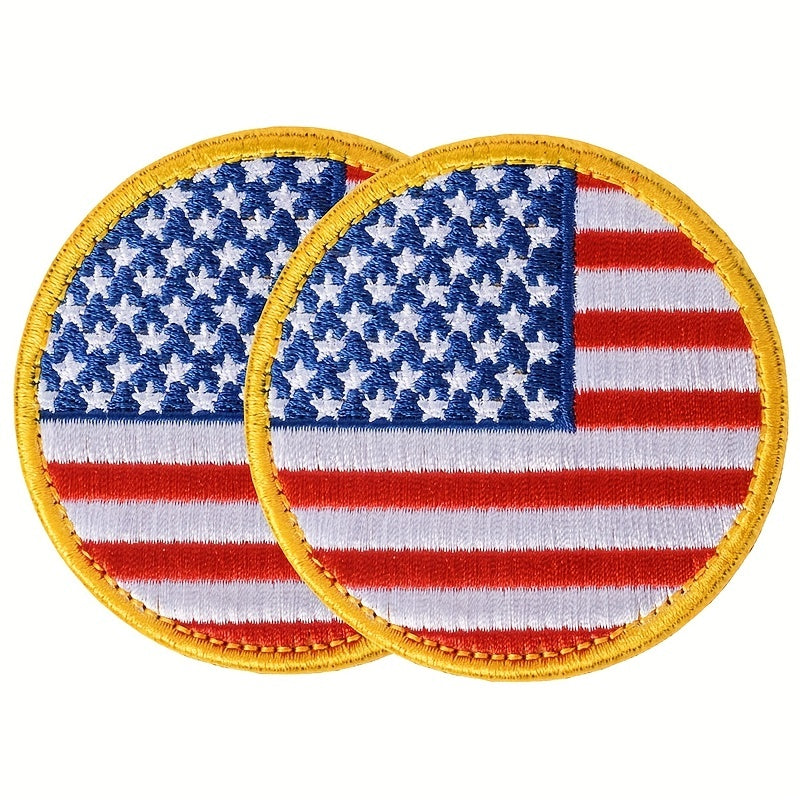J CARP 2pcs Round Tactical U S Flag Patches For Men Flag Insignia Patch