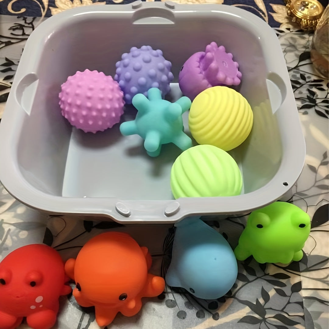 6pcs Texture Pinch Ball Rattle Balls Soft Touch Educational Toys