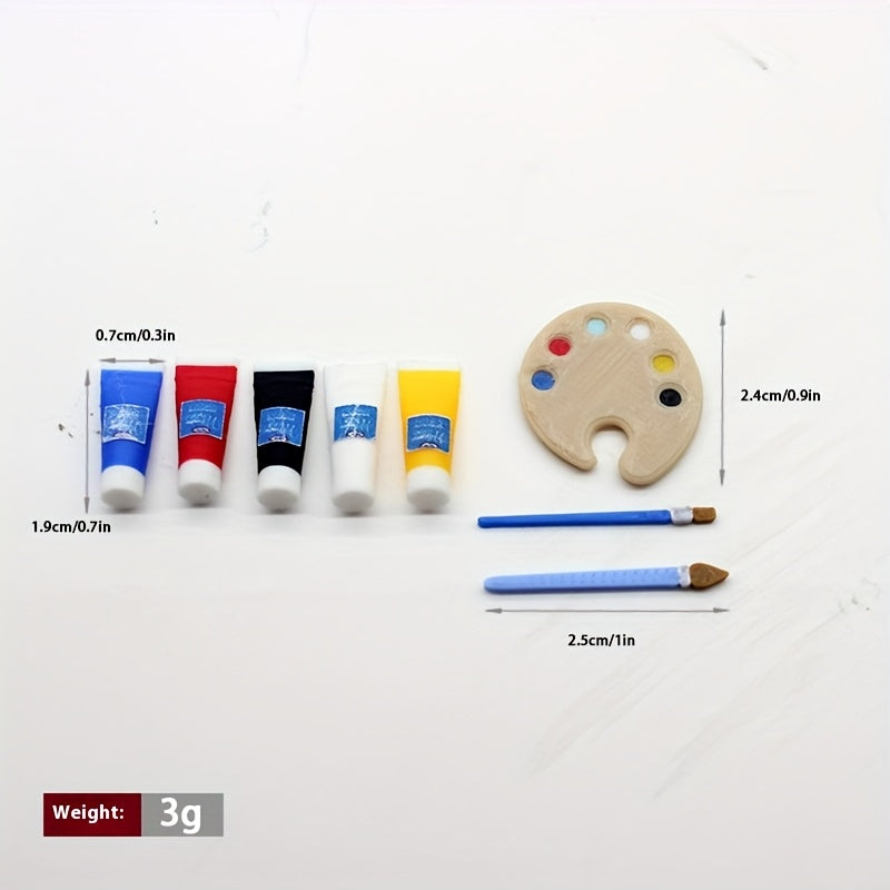 Dollhouse Playset with Paint Brushes Palette and Artists' Colors