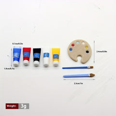 Dollhouse Playset with Paint Brushes Palette and Artists' Colors
