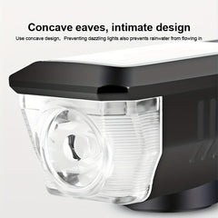 Waterproof Solar Bike Light USB Rechargeable Bicycle Headlight