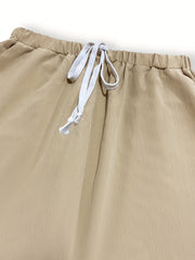  Lace Drawstring Harem Trousers With Pockets