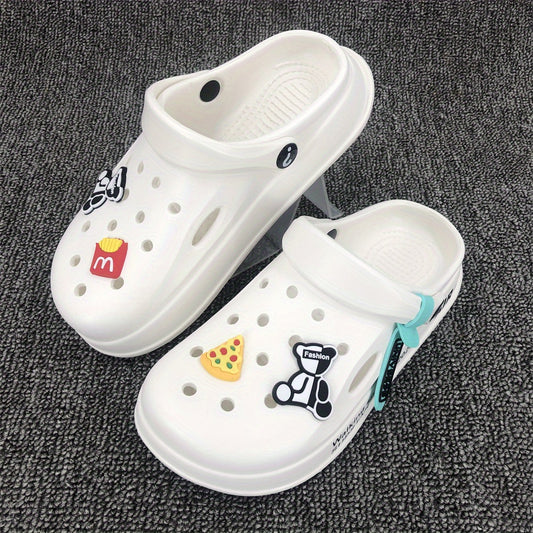 Women's Platform Cartoon Bear Garden Clogs Hollow Out Sandals