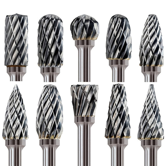 10pcs Tungsten Carbide Grinding Bits Set for Rotary Tools
