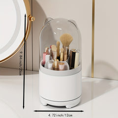 Bear Makeup Brush Holder with Dustproof Cover Organizer