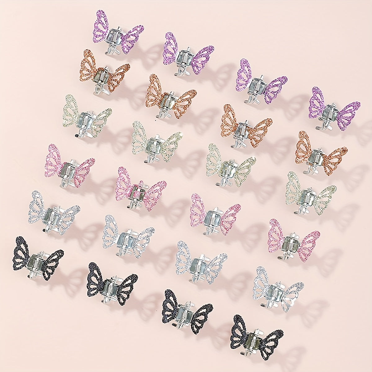 Rhinestone Butterfly Mini Hair Claw for Women Girls Sweet Hair Accessories