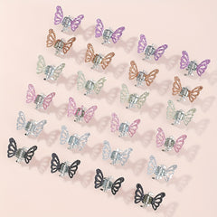 Rhinestone Butterfly Mini Hair Claw for Women Girls Sweet Hair Accessories