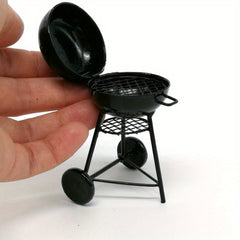 Mini Metal BBQ Grill Model Dollhouse Accessory with Realistic Detailing