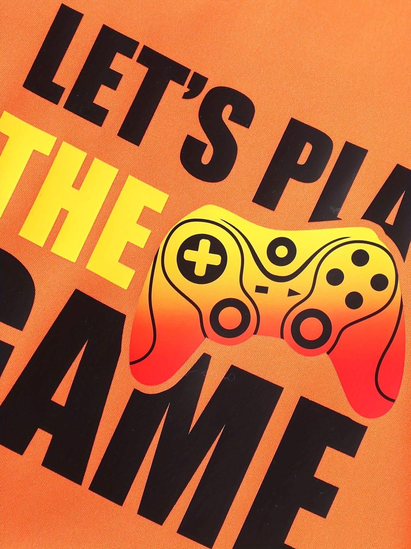 Boys Gamepad Print Casual Outfit T-shirt & Shorts Set