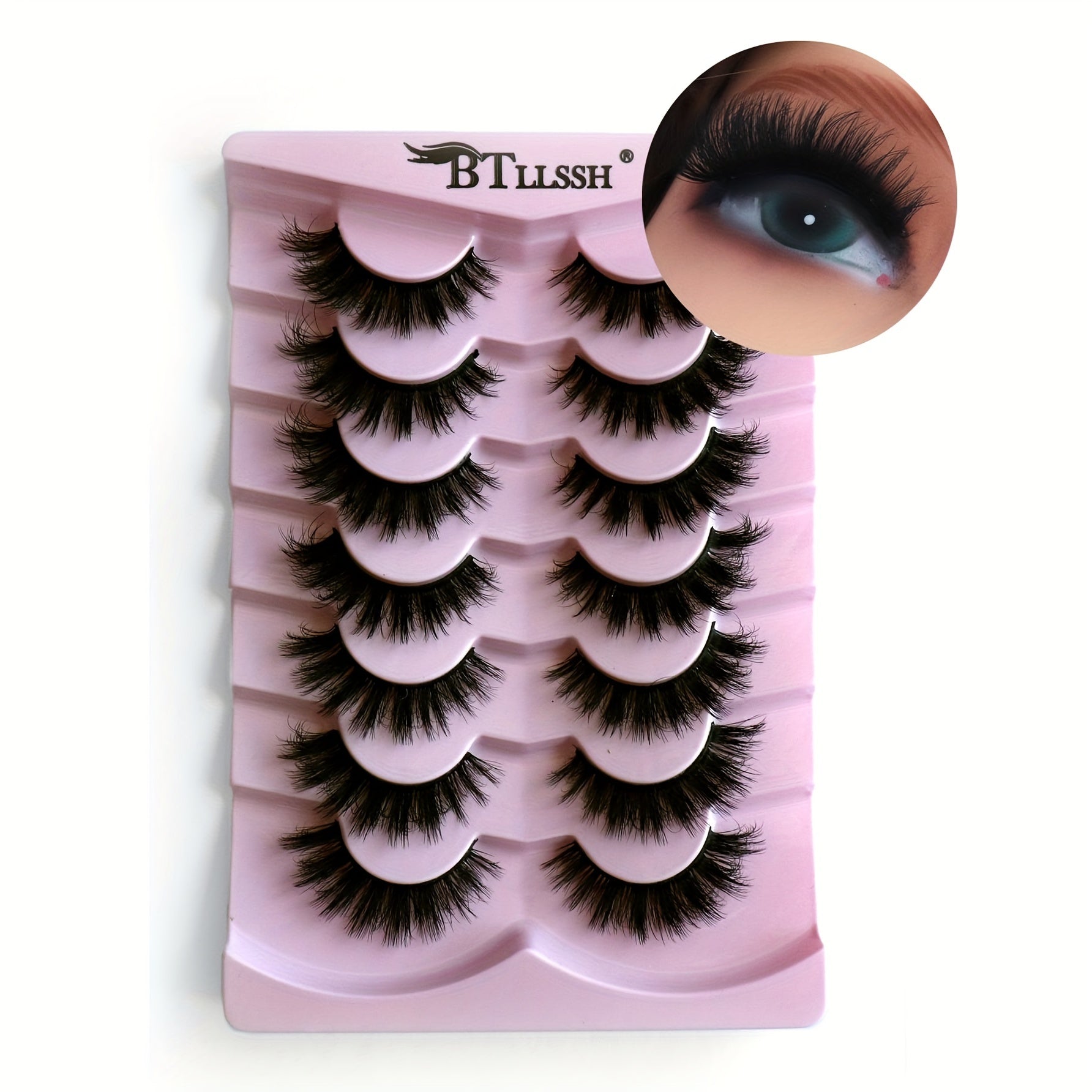 7 Pairs Full Strip 14mm Fluffy Wispy False Eyelashes