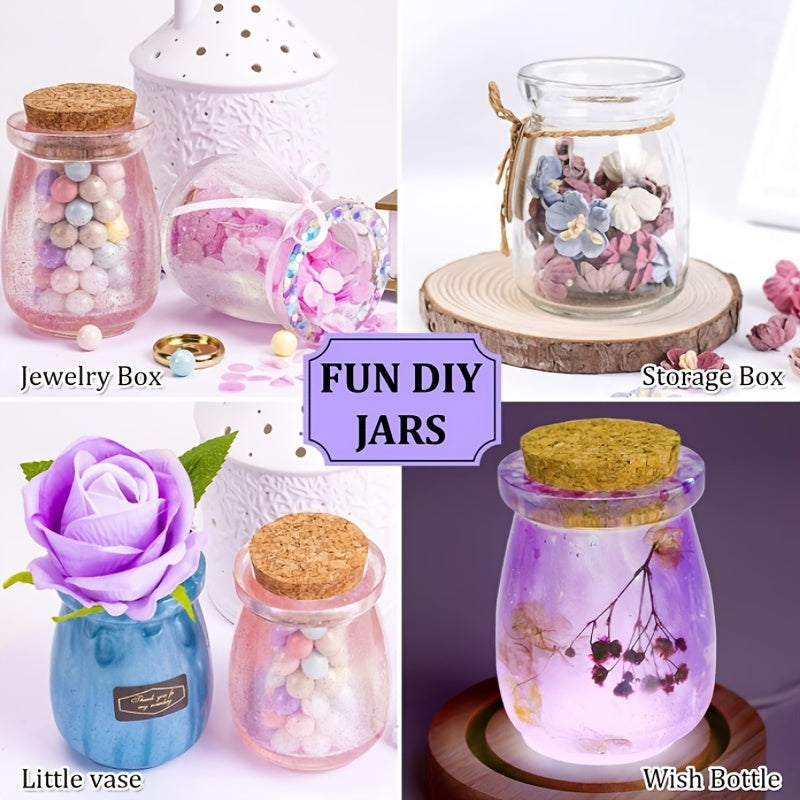 Crystal Resin Drop-In Canister Bottle Silicone Mold DIY Accessories Set