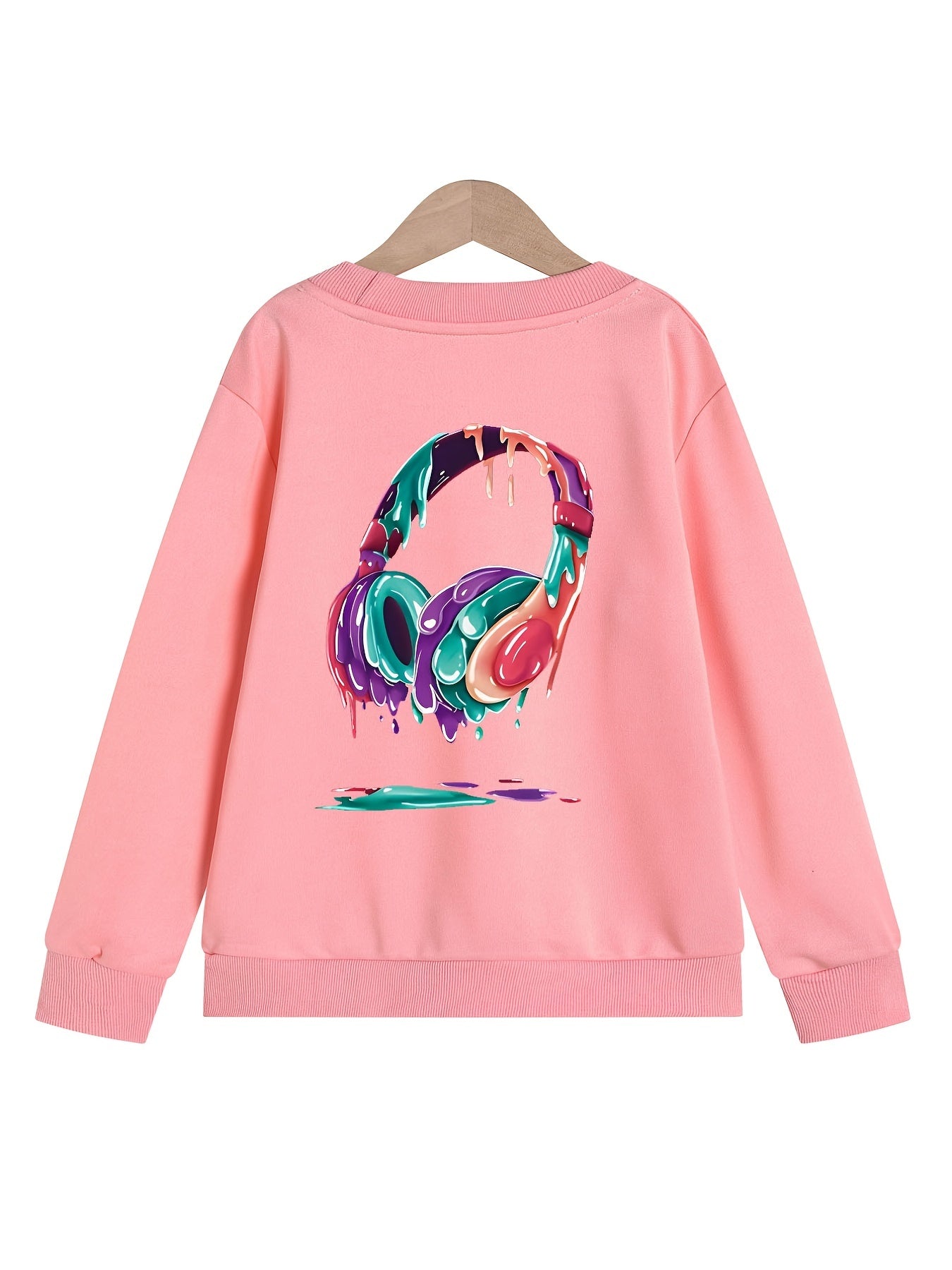 Melting Headphone Girls' Sweatshirt Pullover Top