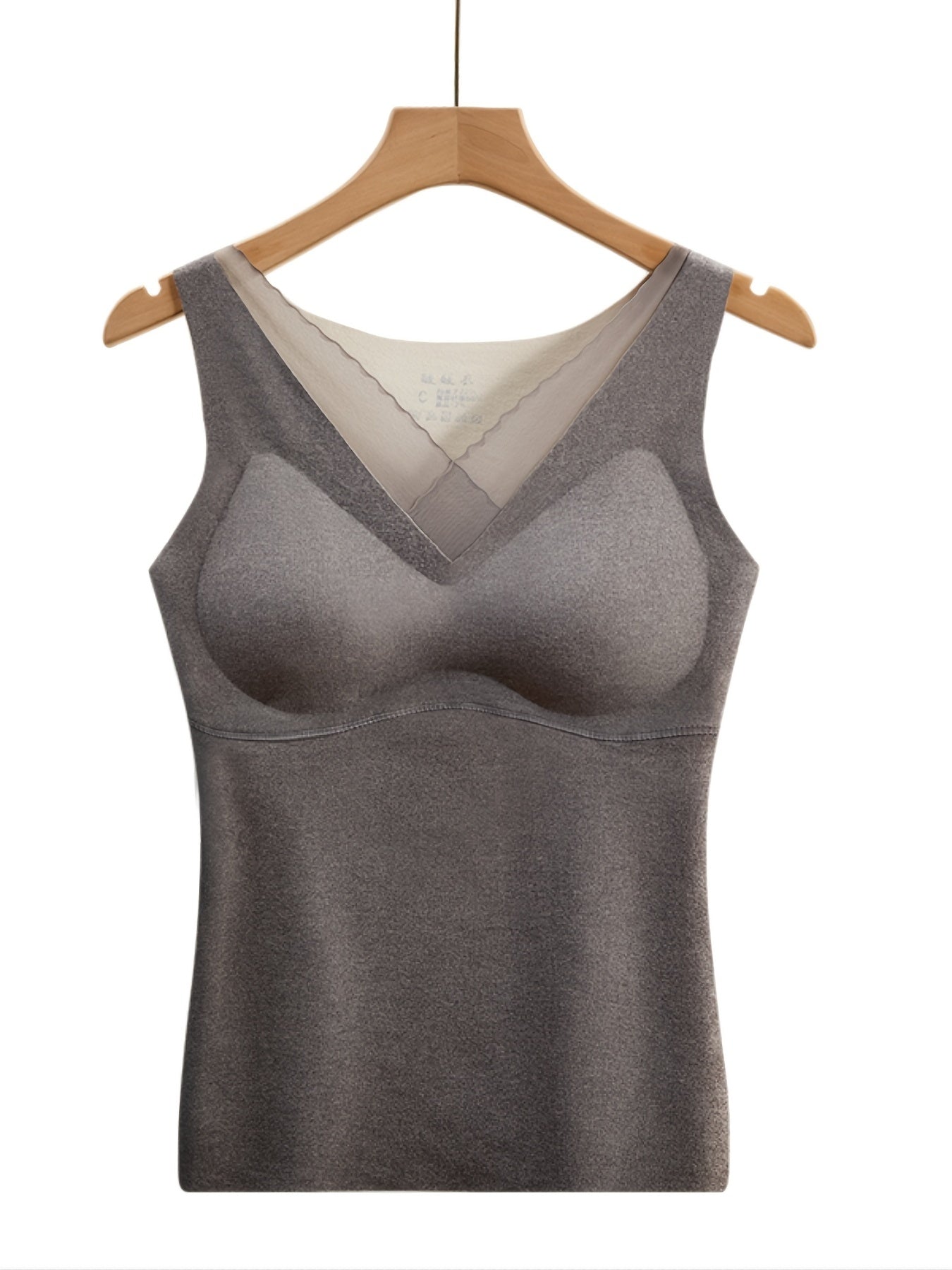 Mesh Stitching Thermal Underwear V Neck Sleeveless Top