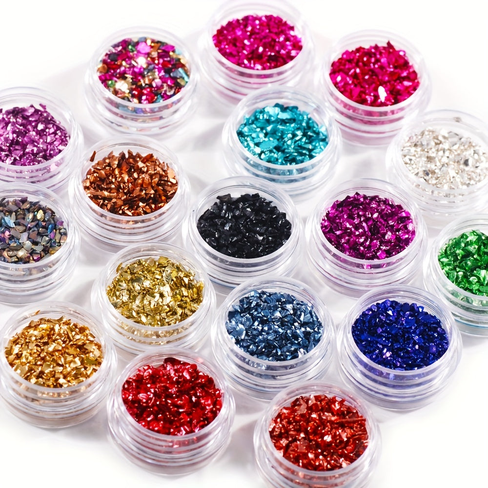 Crushed Glass Craft Glitter For Resin - Metallic Crystal Chips - 3g