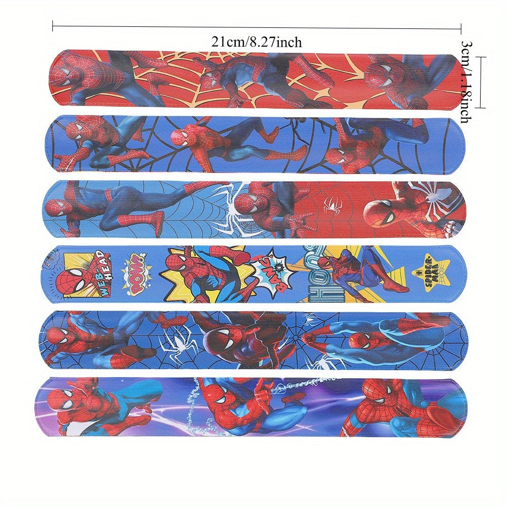 12pcs Spider Man Superhero Slap Bracelets for Parties