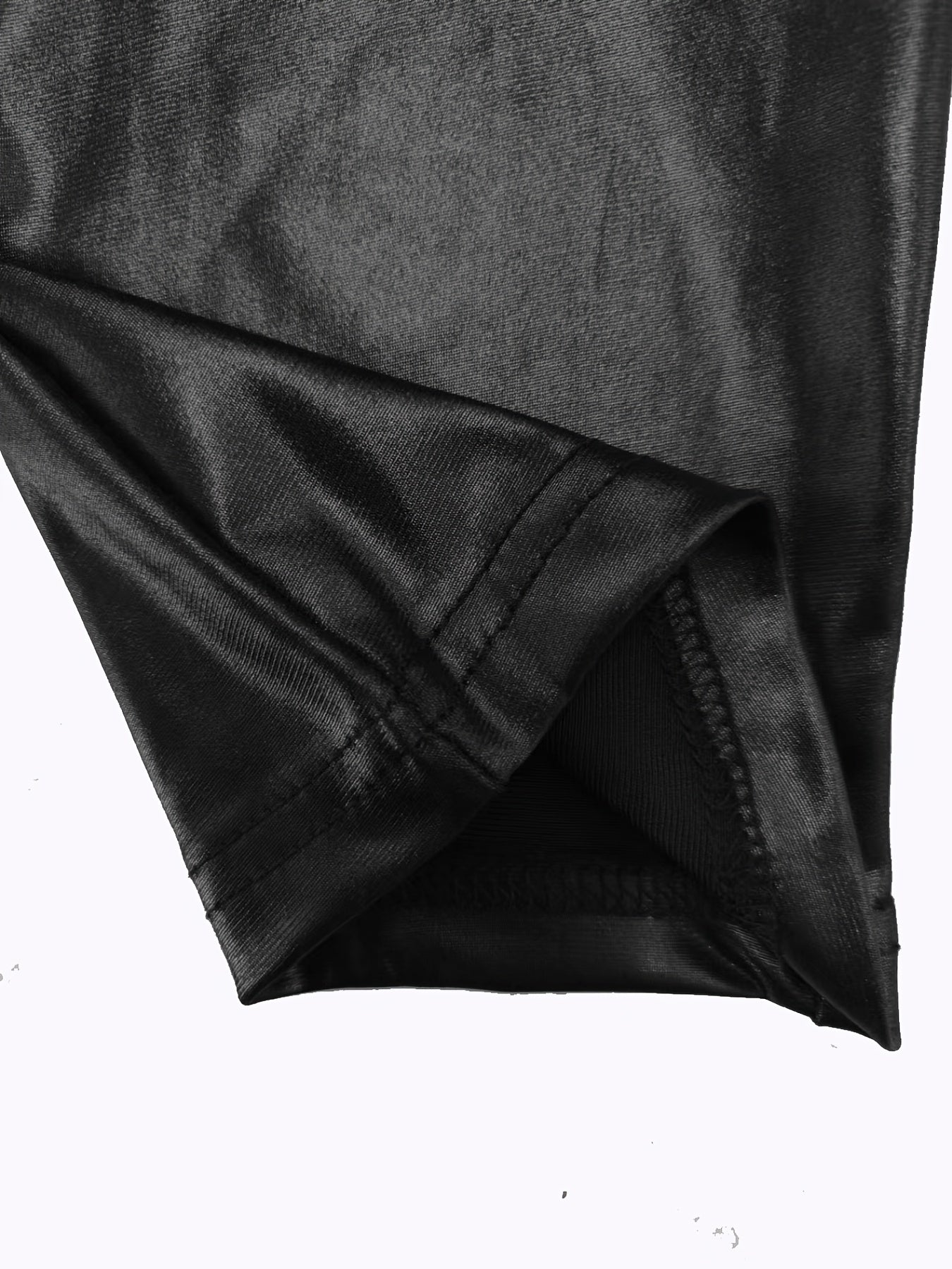  Solid Faux Leather High Rise Skinny Trousers