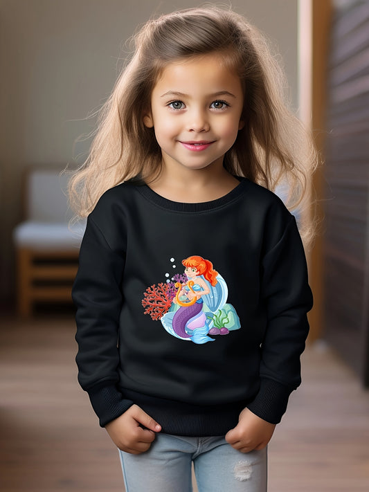 Toddler Mermaid Princess Pattern Sports Sweatshirt Top