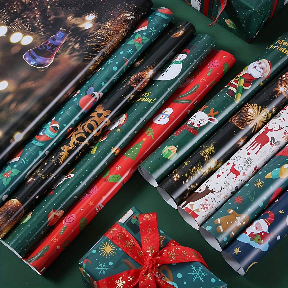5pcs Christmas Gift Wrapping Paper Thick Copperplate Paper