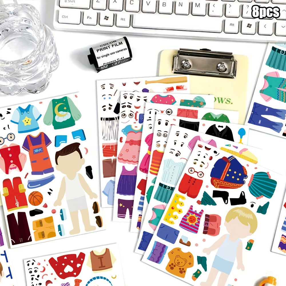 Cartoon Character Dressup Stickers DIY at Will - Creative Imaginative Play