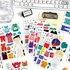Cartoon Character Dressup Stickers DIY at Will - Creative Imaginative Play
