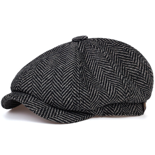 Men's Striped Newsboy Cap - Stylish and Classic Gatsby Hat