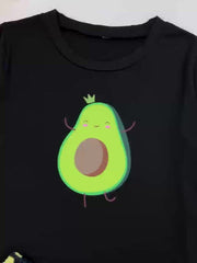 Avocado Print Pajama Set Short Sleeve Top & Shorts