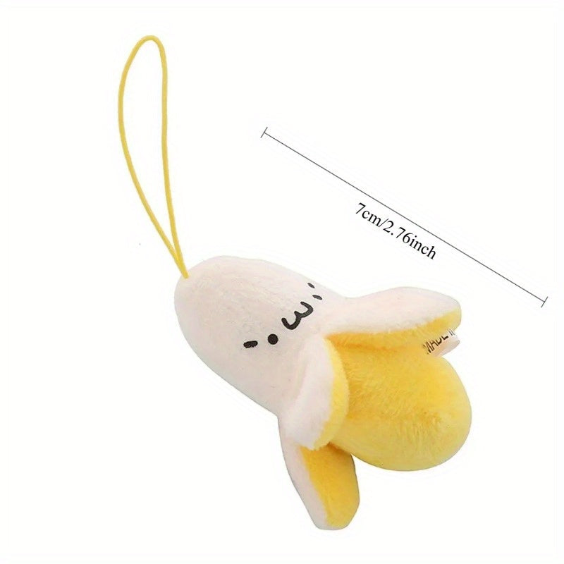 6pcs 2.76in Smiling Banana Toy Backpack Decoration Gift