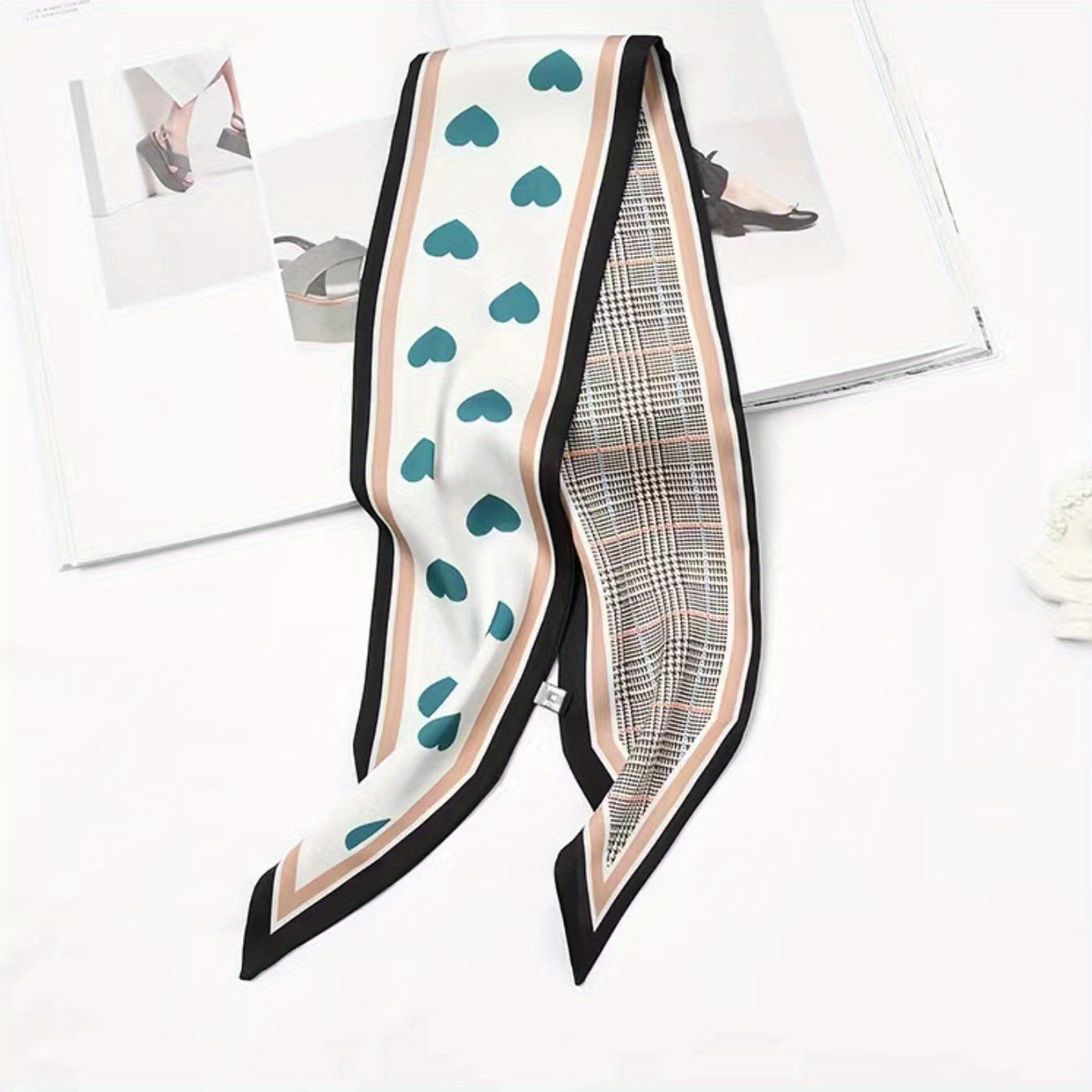 Skinny Scarf Polka Dot Silk Neckerchief Hair Ribbon