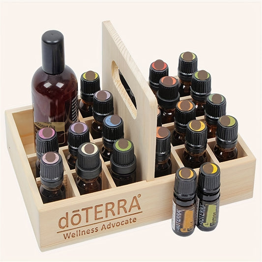 21 Slots Wooden Aromatherapy Essential Oil Storage Case Holder