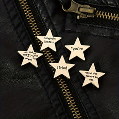 Five-pointed Star Shape Letter Brooch Backpack Pin