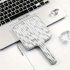 Wave Pattern Square Hand Mirror Small Vanity Mirror Portable Beauty Mirror