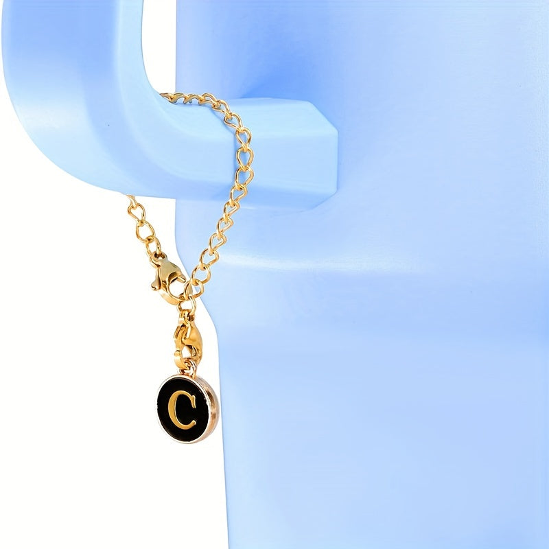 2pcs Letter Charm for Tumbler Cup Decoration Pendant Chain, Initial Accessories