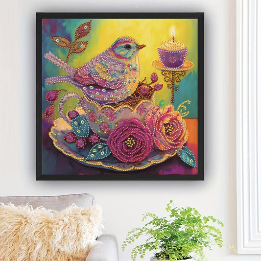 Flower Bird Cup Diamond Painting Kit DIY 5D Diamond Art