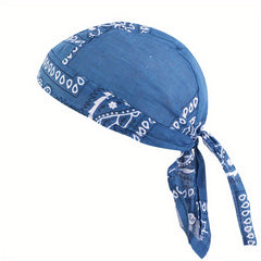 Paisley Print Turban Cap Ramadan Head Wrap Bandana Casual Lace Up Hijab Hat