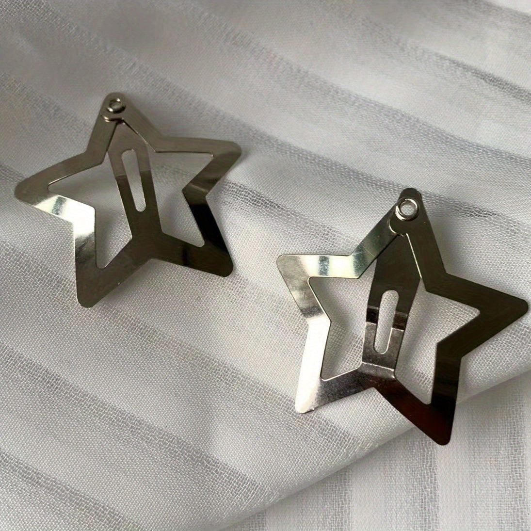 2pcs Star Shape Snap Clip Side Clip Bangs Clip Y2K Hair Accessories