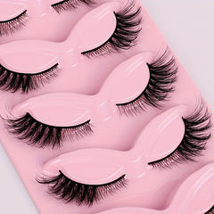 5 Pairs Fox Eye False Eyelashes 3D Winged End Eye Elongated Eyelashes