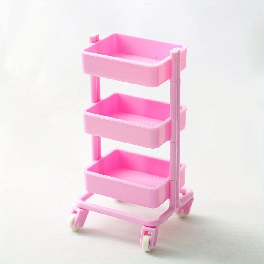 3 Tier Rolling Utility Cart for Dollhouse DIY Accessories