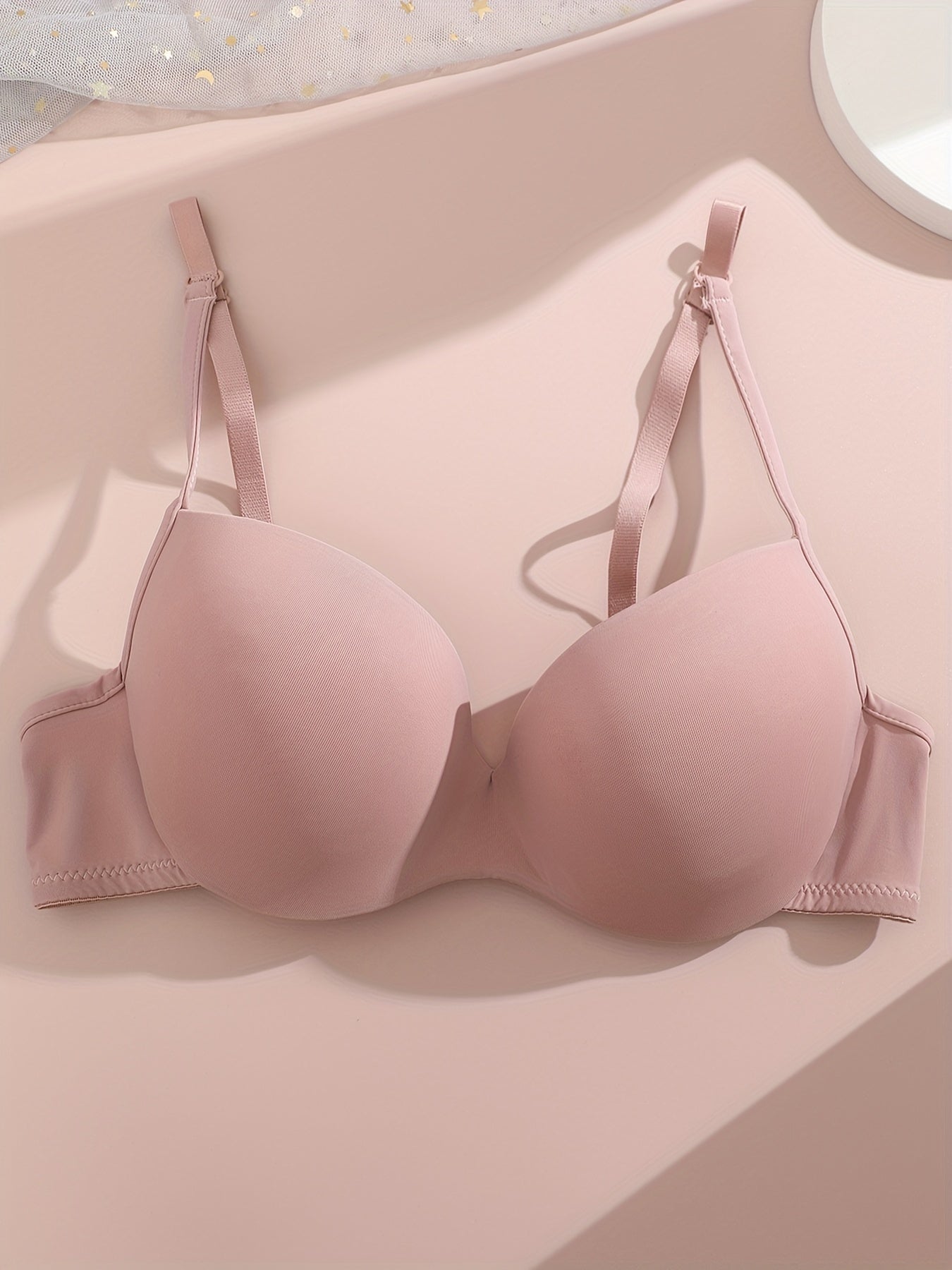 Comfy Push Up Bra Solid T Shirt Bra for Women
