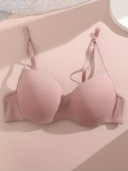 Comfy Push Up Bra Solid T Shirt Bra for Women