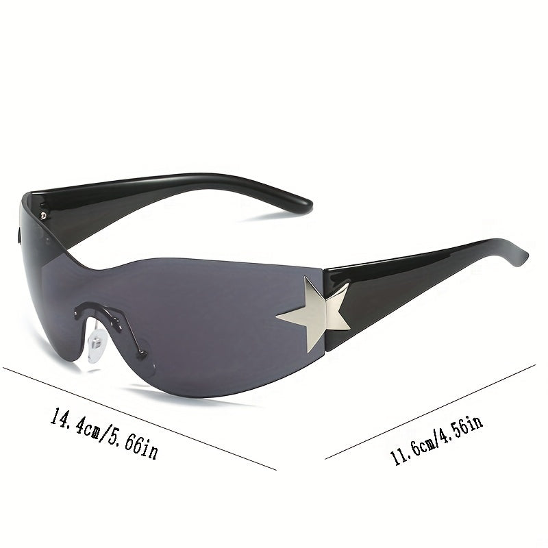 Y2K Star Decor Rimless Sunglasses UV400