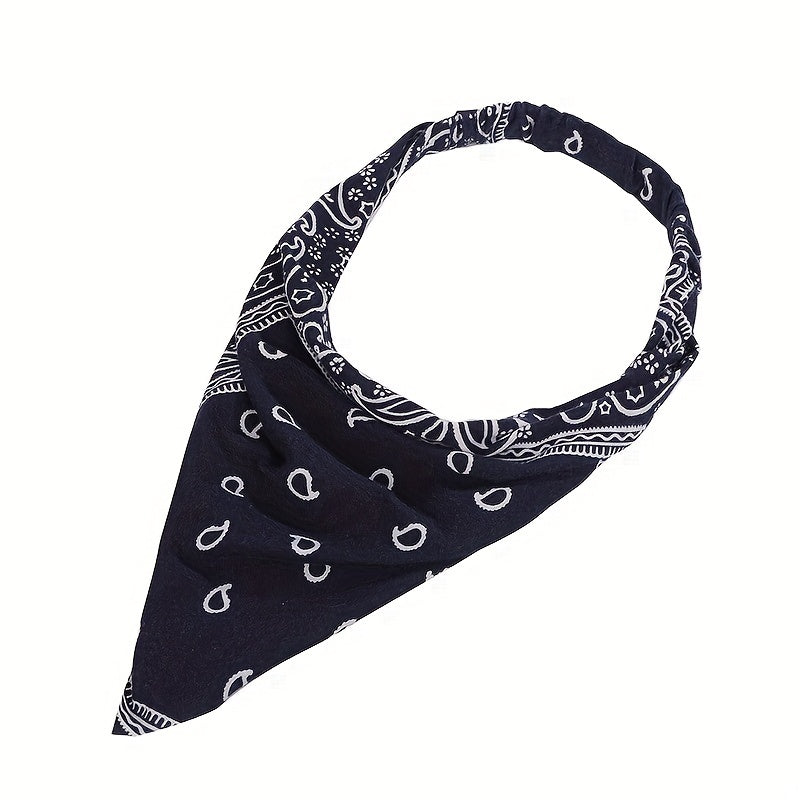 6pcs Paisley Print Series Triangle Scarf Headband Elastic Turban Bandana