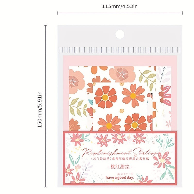 30Pcs Vintage Floral Background Art Craft Paper