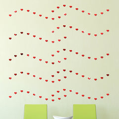 10pcs Heart Mirror Wall Decal - 3D Acrylic Heart Mirrors Wall Decor