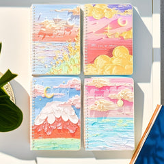 4pcs 1pc A5 Creative Painting Cover Notebook Spiral Coil Journal