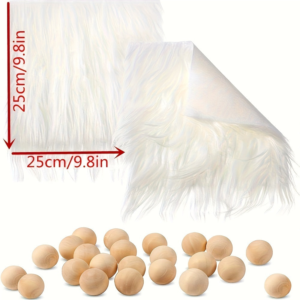 Faux Fur Christmas Square Patch Decorative Webbing Chair Cover Cushion